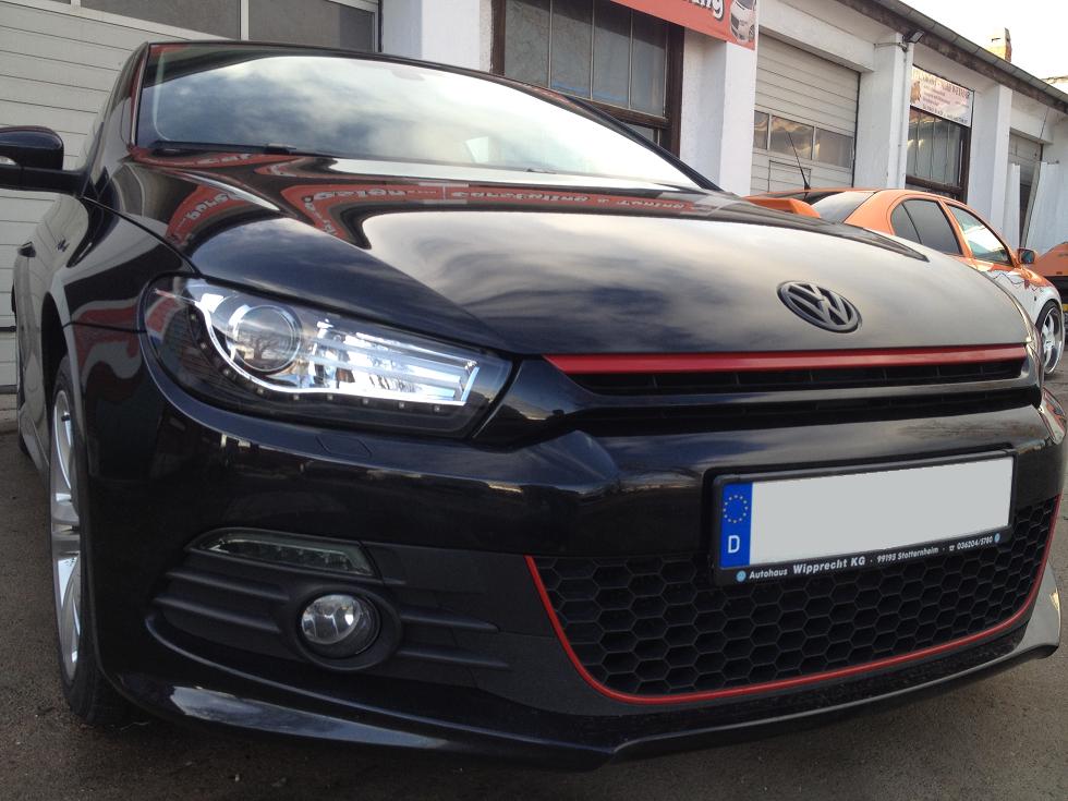 Scheinwerfer für VW Scirocco 3 08-14 Tagfahrlicht-Optik schwarz Depo