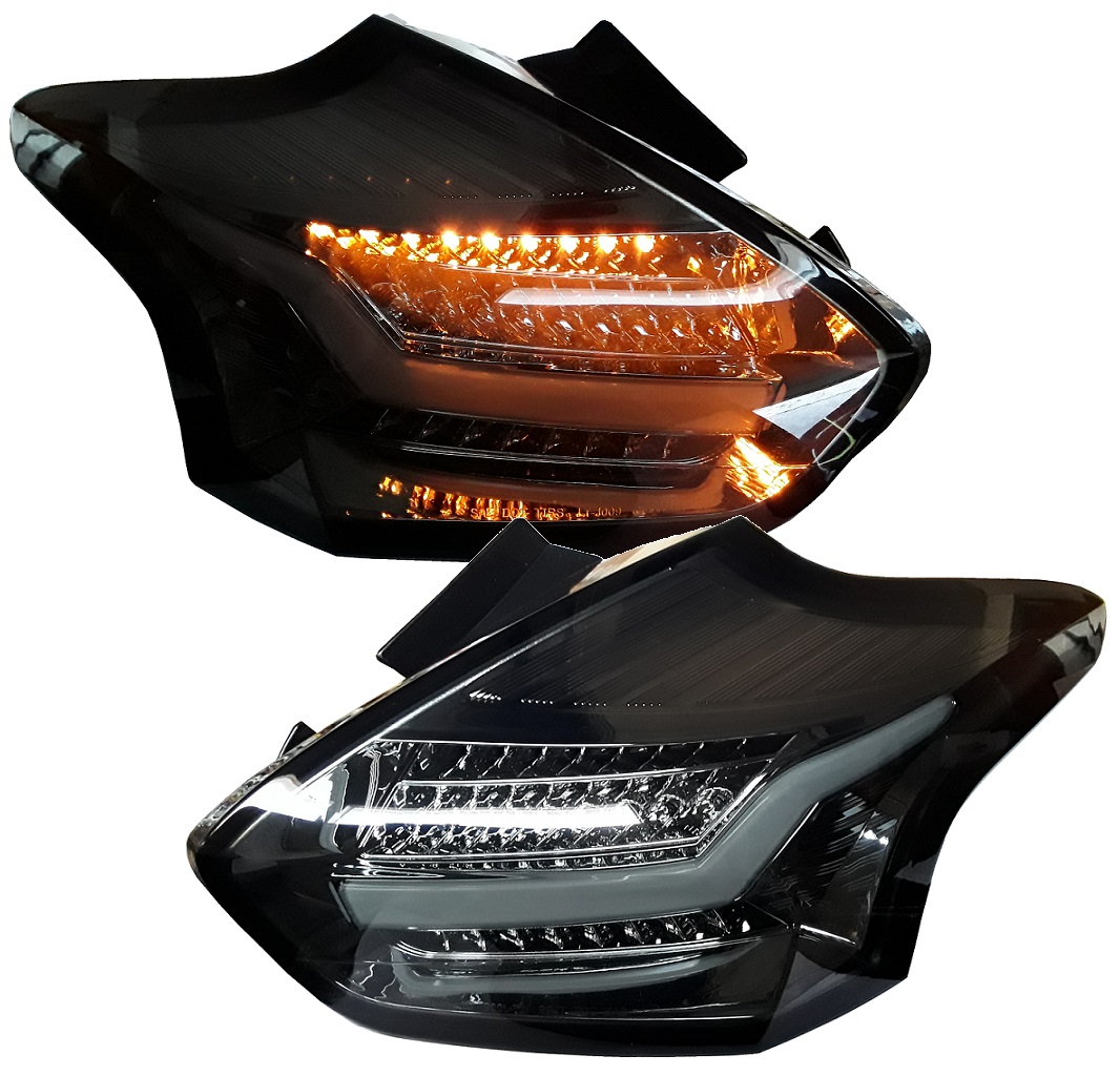 Lightbar LED Rückleuchten für Ford Focus MK3 Facelift 09/2014+ smoke