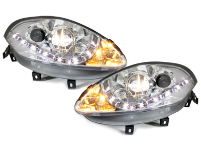 Scheinwerfer für Fiat Bravo 07+ Tagfahrlicht-Optik chrom