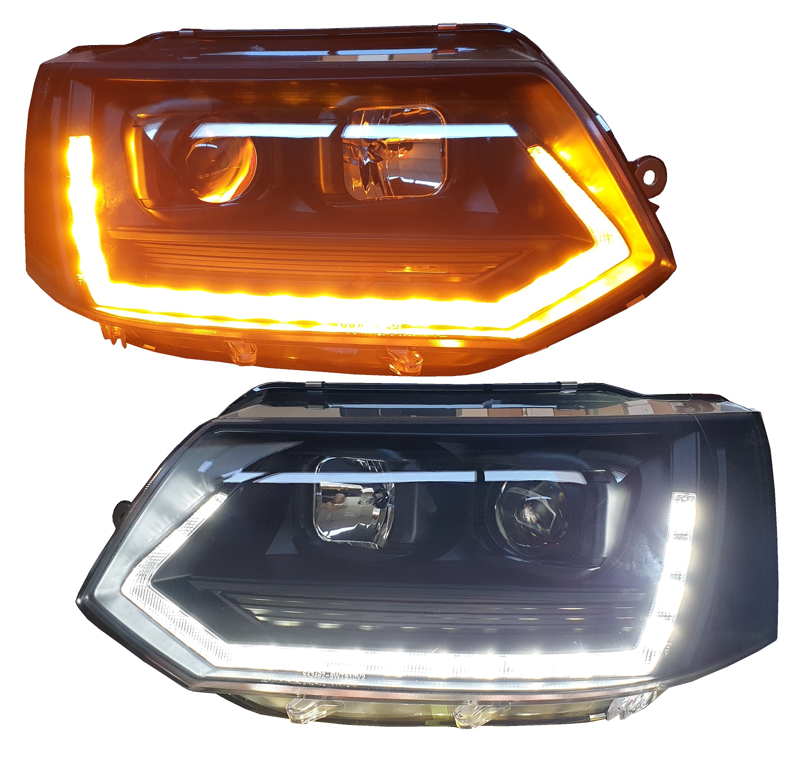 Tagfahrlicht Scheinwerfer dynamischer LED Blinker für VW T5 09-15 Laufblinker V2