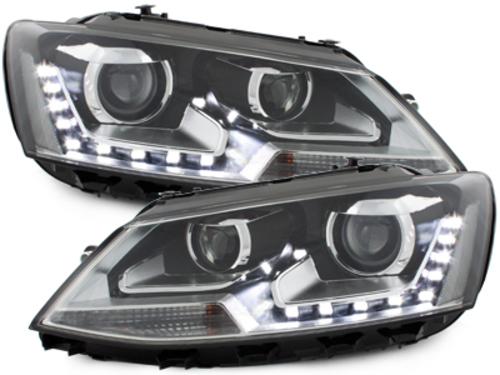 LED TAGFAHRLICHT Scheinwerfer für VW Jetta VI 11-14 schwarz