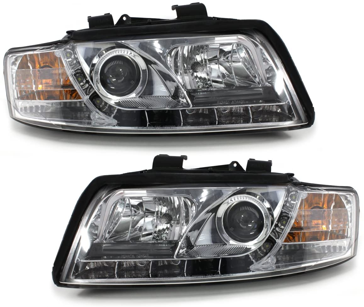 Scheinwerfer für AUDI A4 B6 8E 01-04 Tagfahrlicht-Optik chrom Sonar
