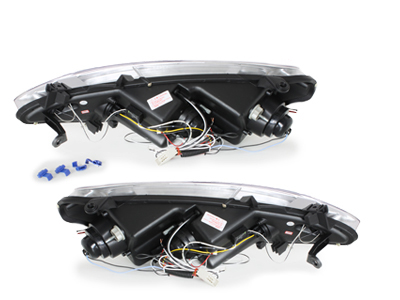 LED Angel Eyes Scheinwerfer für Peugeot 307 01-04.05 schwarz