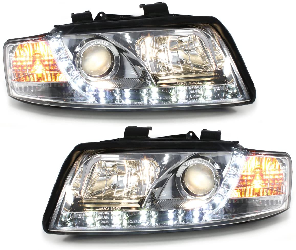 Scheinwerfer für AUDI A4 B6 8E 01-04 Tagfahrlicht-Optik chrom Sonar