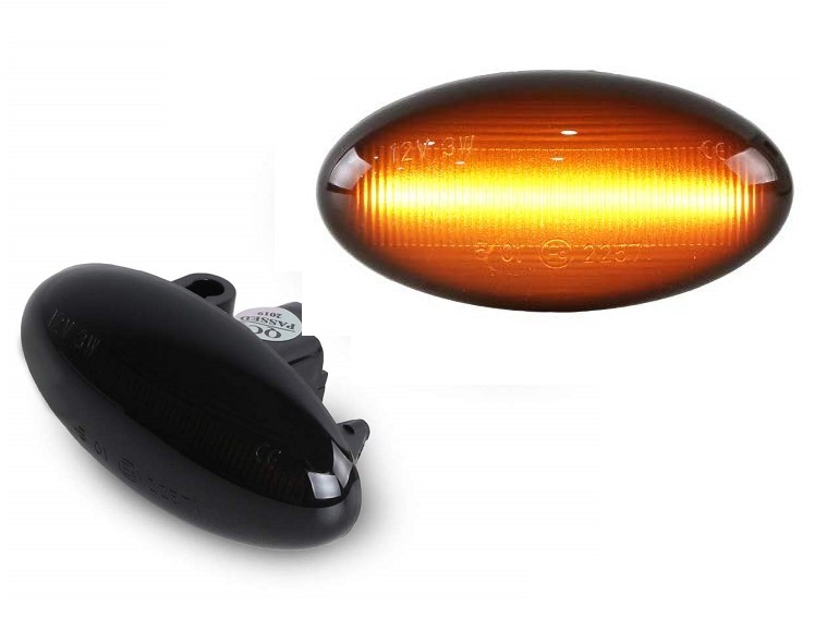 LED Seitenblinker für Peugeot 206 306 407 607 schwarz Lightbar