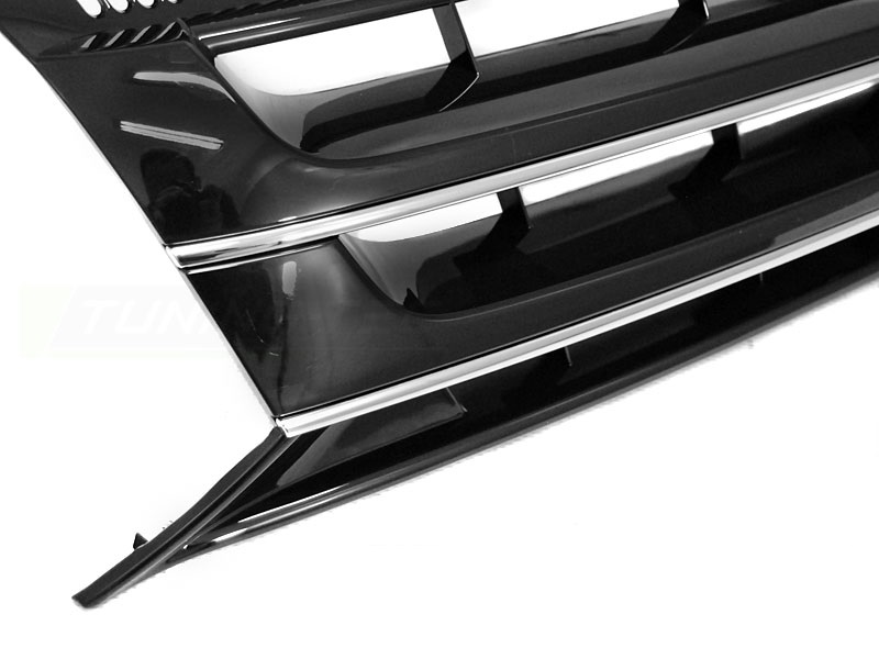 ABS Kunststoff Frontgrill Kühlergrill schwarz chrom für Emblem für VW T5 2009-2015 Facelift