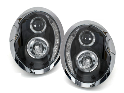 Scheinwerfer für Mini 01-06 R50 R52 R53 Tagfahrlicht-Optik schwarz
