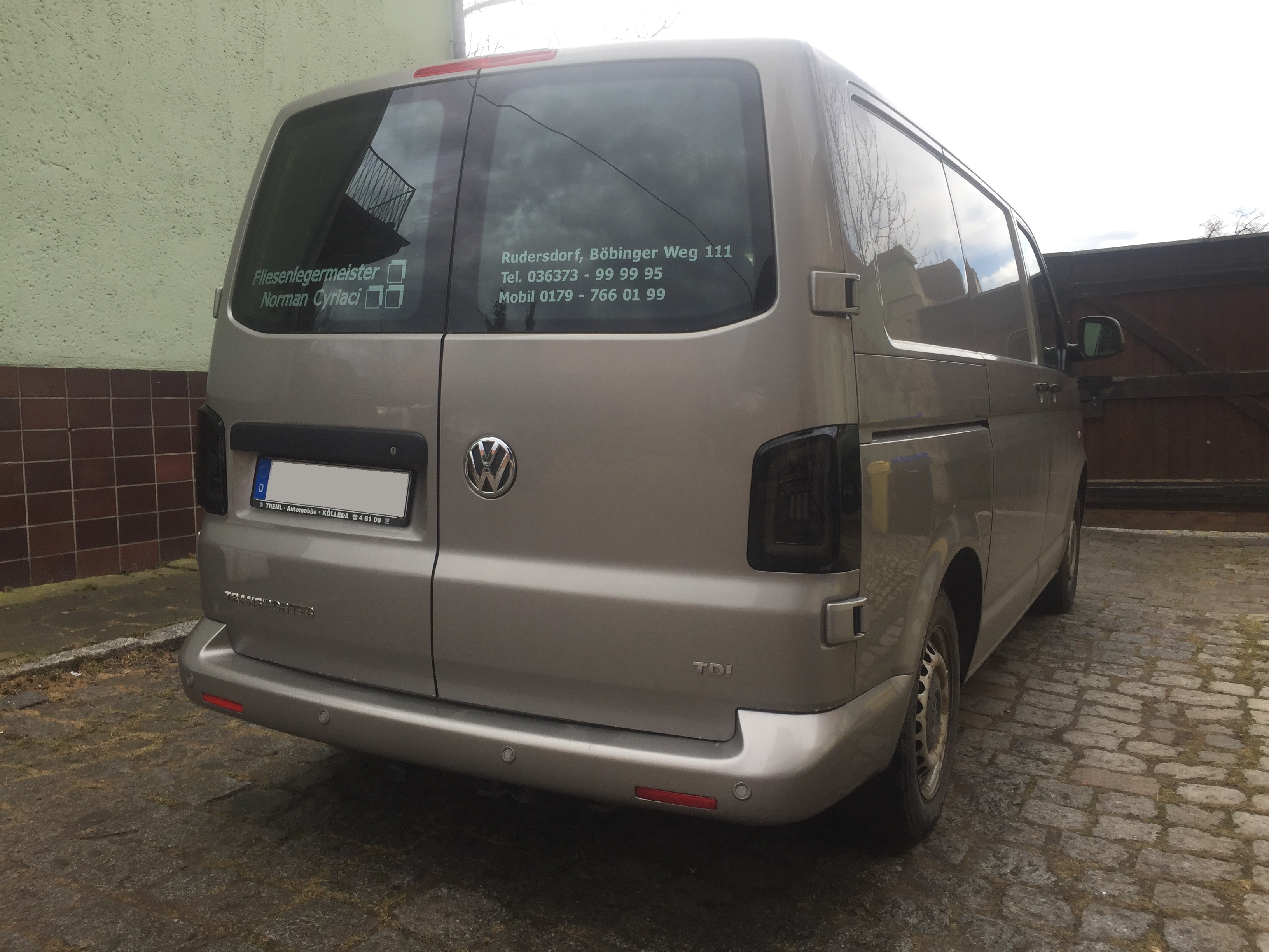 Voll LED Rückleuchten für VW T5 2003-2015 schwarz grau Led-Blinker Flügeltürer