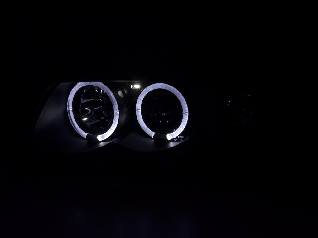 Led Angel Eyes Scheinwerfer für AUDI A4 B5 99-01 2 Led-Ringe schwarz