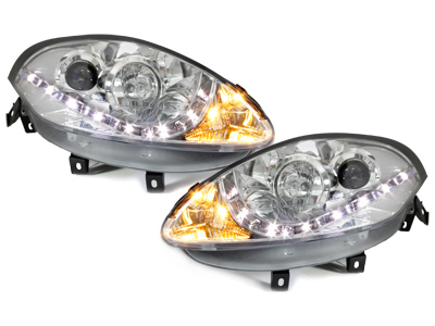 Scheinwerfer für Fiat Bravo 07+ Tagfahrlicht-Optik chrom