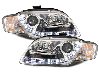 LED TAGFAHRLICHT Scheinwerfer für AUDI A4 B7 04-08 chrom Sonar