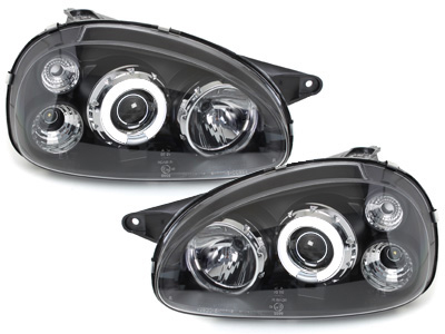 CCFL Angel Eyes Scheinwerfer für Opel Corsa B 03/93-2001 schwarz