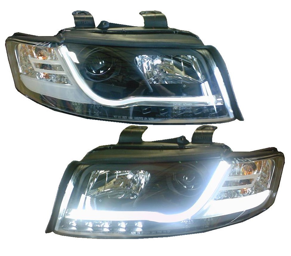 DRL EVO Scheinwerfer für AUDI A4 8E B6 01-04 LED TAGFAHRLICHT schwarz