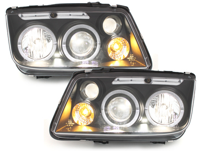 Scheinwerfer für VW Bora 98-05 2 LED Standlichtringe schwarz