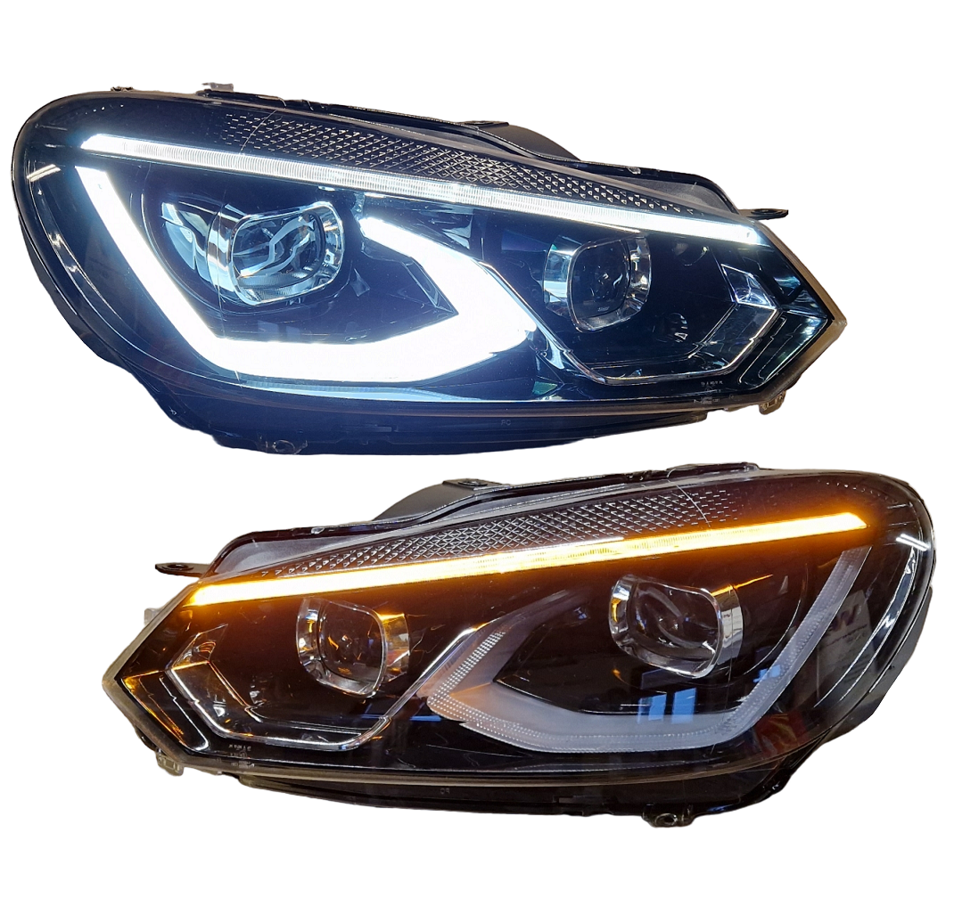 VOLL-LED Scheinwerfer für VW Golf 6 VI 08-12 schwarz sequentieller Start VL