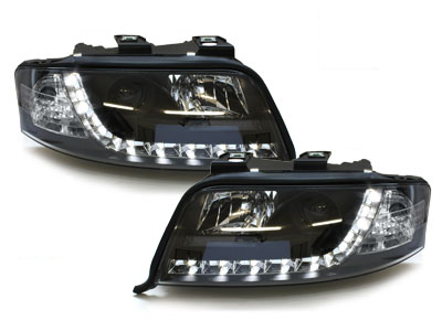 LED TAGFAHRLICHT Scheinwerfer für AUDI A6 4B C5 FL 01-04 schwarz