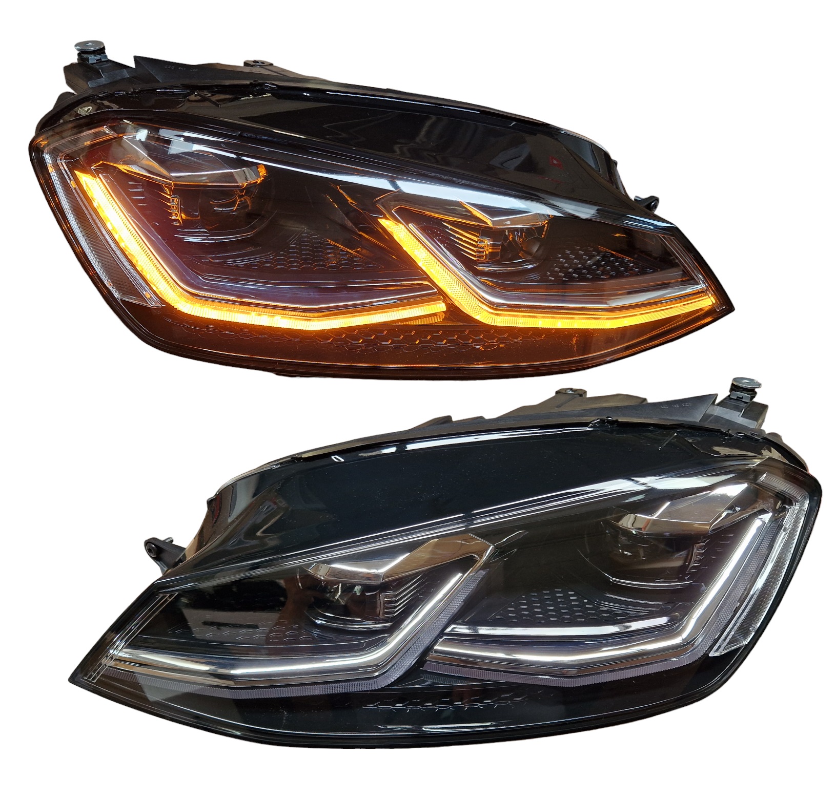 Voll Led Scheinwerfer für VW Golf 7 Facelift 17-20 schwarz mit dynamischem Led Blinker