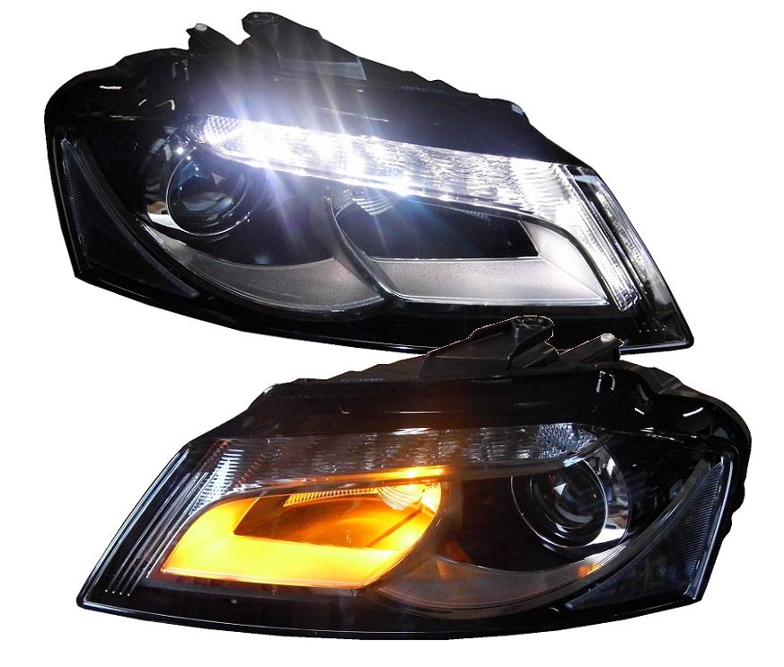 LED TAGFAHRLICHT Scheinwerfer für AUDI A3 8P 09-12 schwarz Depo