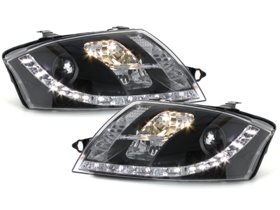 Led Tagfahrlicht Scheinwerfer für Audi TT 8N 98-05 schwarz