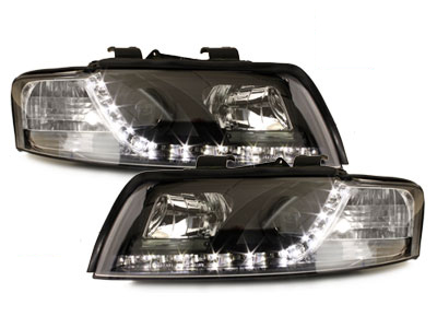 LED TAGFAHRLICHT Scheinwerfer für AUDI A4 8E 01-04 black schwarz