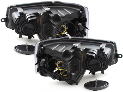 LED Tagfahrlicht Scheinwerfer für VW T5 Facelift 09-15 schwarz + OSRAM