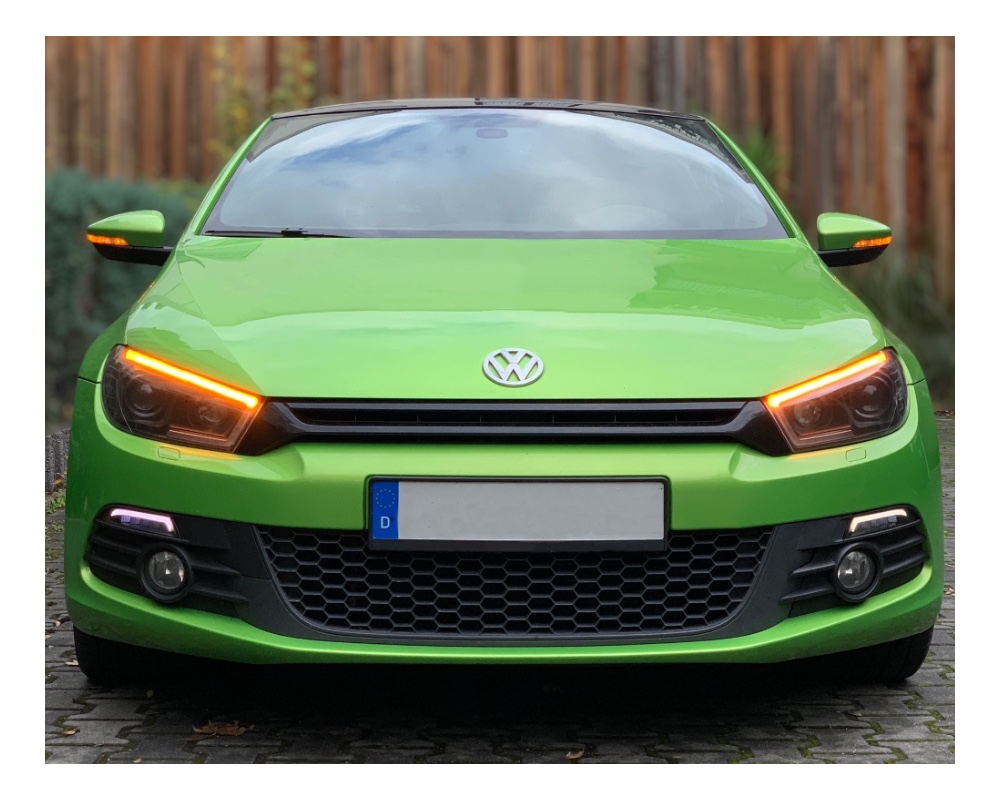 Tagfahrlicht Scheinwerfer schwarz mit dynamischem Blinker für VW Scirocco 3 III 08-14 Halogen
