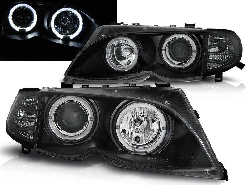 CCFL Angel Eyes Scheinwerfer für BMW E46 Lim/Tour 01-05 schwarz