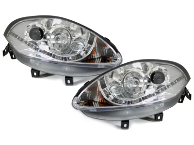 Scheinwerfer für Fiat Bravo 07+ Tagfahrlicht-Optik chrom