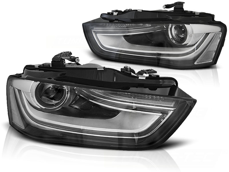 LED TAGFAHRLICHT Scheinwerfer für AUDI A4 B8 8K 12-15 schwarz
