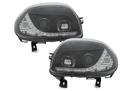 Scheinwerfer für Renault Clio II 98-01 Tagfahrlicht-Optik schwarz