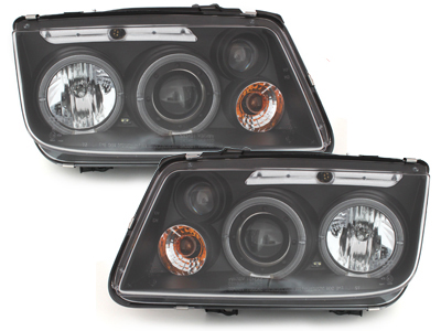 Scheinwerfer für VW Bora 98-05 2 LED Standlichtringe schwarz