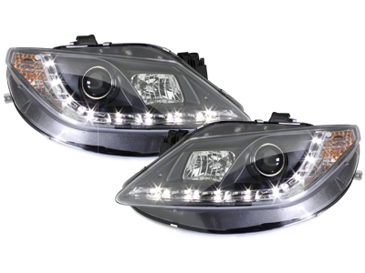 Tagfahrlicht-Optik Scheinwerfer Seat Ibiza 6J 08-12 schwarz