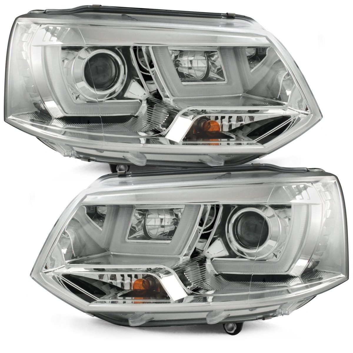 Lightbar Tagfahrlicht Scheinwerfer für VW T5 Bus Facelift 09+ chrom
