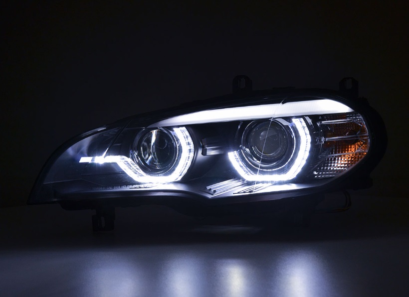 LED Scheinwerfer für BMW X5 E70 2006-2013 mit AFS schwarz Led Tagfahrlicht