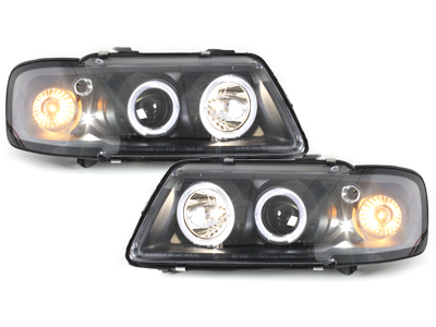 LED Angel Eyes Scheinwerfer für Audi A3 8L 09.96-08.00 schwarz