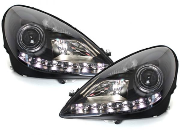 LED TAGFAHRLICHT Scheinwerfer schwarz für MERCEDES SLK R171 04-11