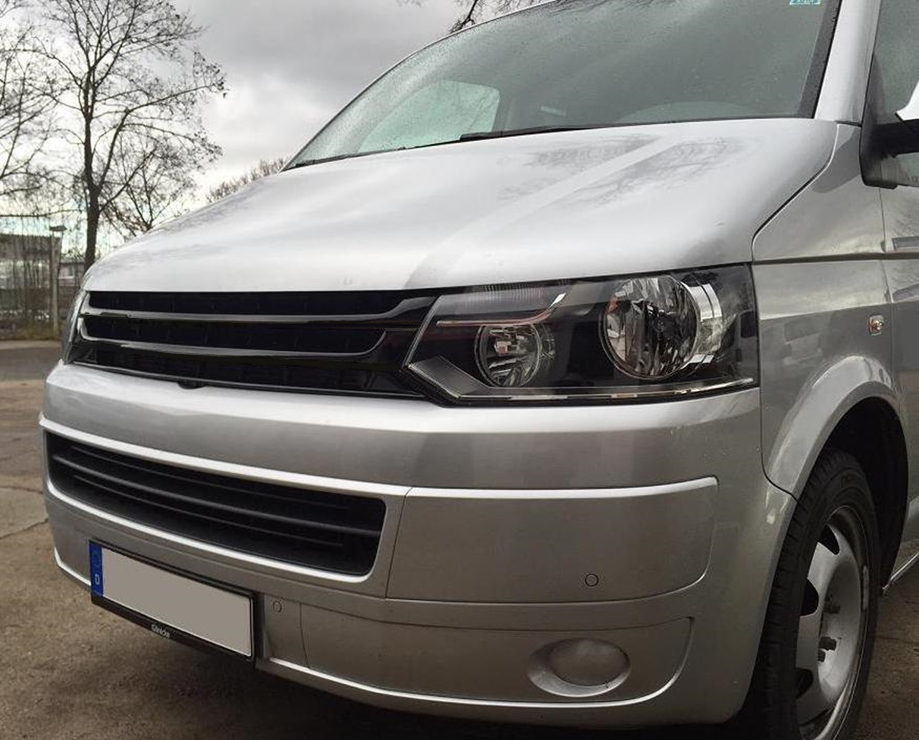 ABS Kunststoff Frontgrill Kühlergrill schwarz ohne Emblem für VW T5 2009-2015 Facelift