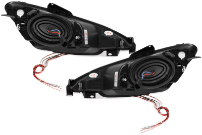LED Angel Eyes Scheinwerfer für Peugeot 206 02-07 schwarz Sonar