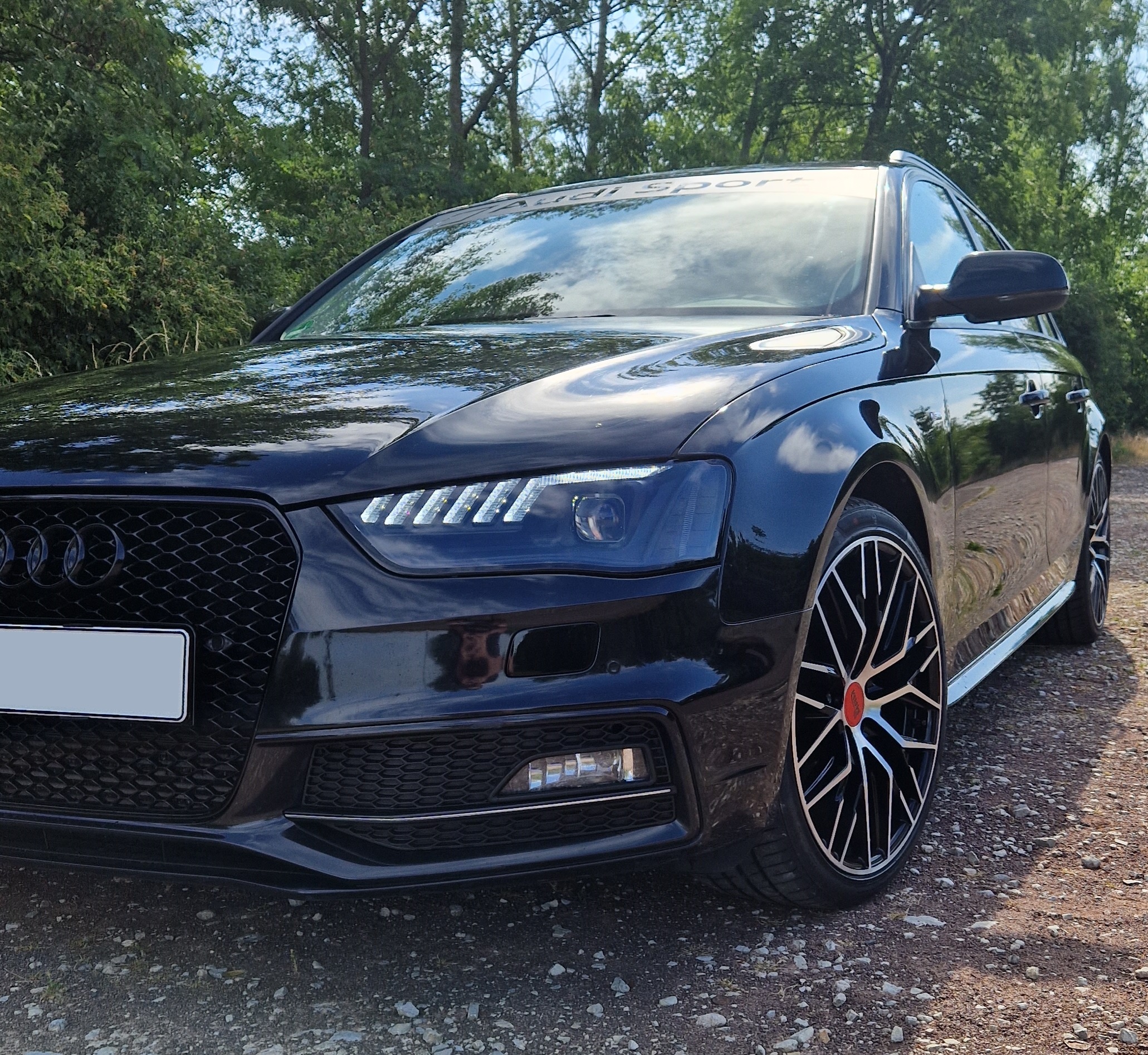 Halogen Scheinwerfer für AUDI A4 B8 8K 12-15 schwarz mit Led Laufblinker & Tagfahrlicht