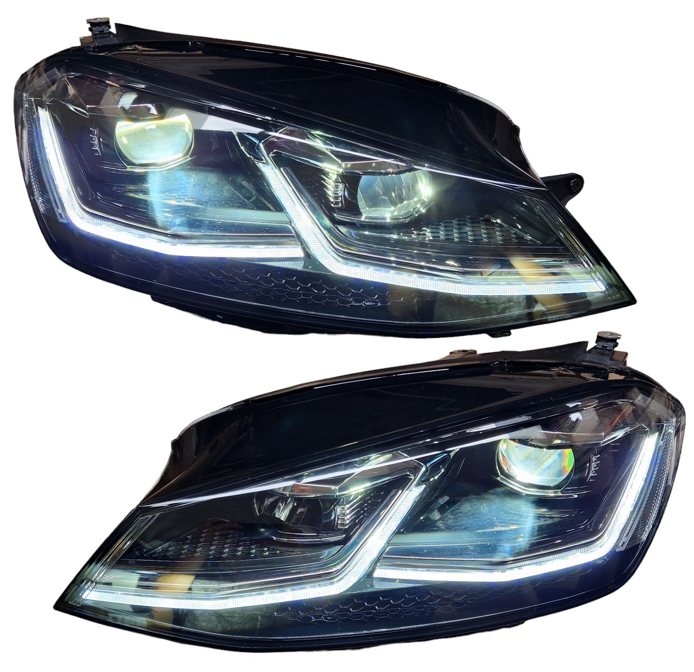 Voll Led Scheinwerfer für VW Golf 7 12-17 schwarz mit dynamischem Led Blinker