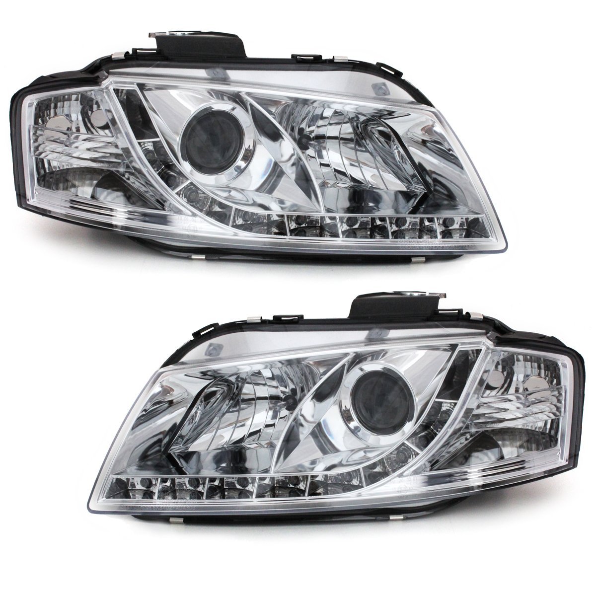 LED TAGFAHRLICHT Scheinwerfer für AUDI A3 8P 03-08 chrom