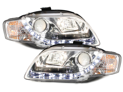 LED TAGFAHRLICHT Scheinwerfer für AUDI A4 B7 04-08 chrom Sonar