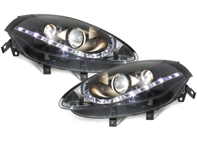 Scheinwerfer für Fiat Bravo 07+ Tagfahrlicht-Optik schwarz