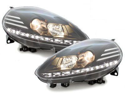 LED TAGFAHRLICHT Scheinwerfer für Fiat Punto Evo 09+ black schwarz