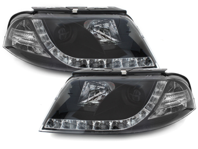 LED TAGFAHRLICHT Scheinwerfer für VW Passat 3BG 01-04 black schwarz