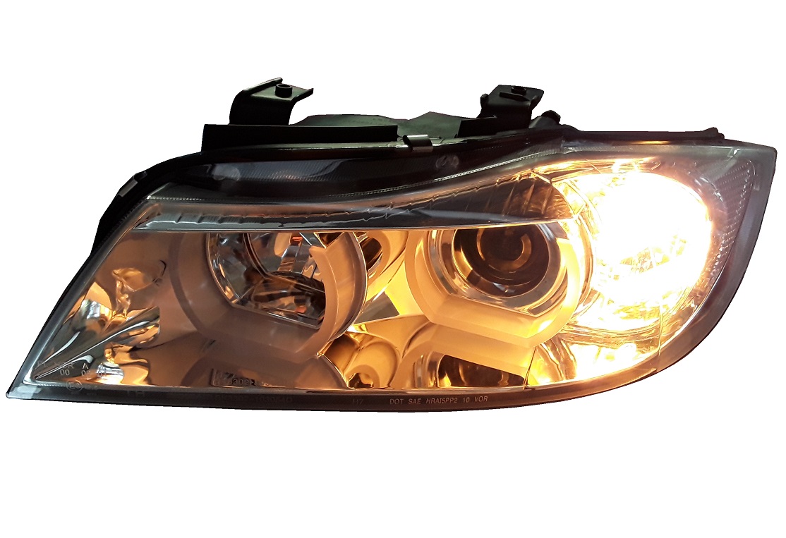 Lightbar Angel Eyes Scheinwerfer für BMW E90 E91 05-08 chrom H7