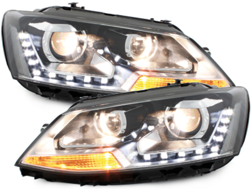 LED TAGFAHRLICHT Scheinwerfer für VW Jetta VI 11-14 schwarz