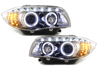 Tagfahrlicht-Optik Scheinwerfer für BMW 1er E87 E81 04-11 chrom