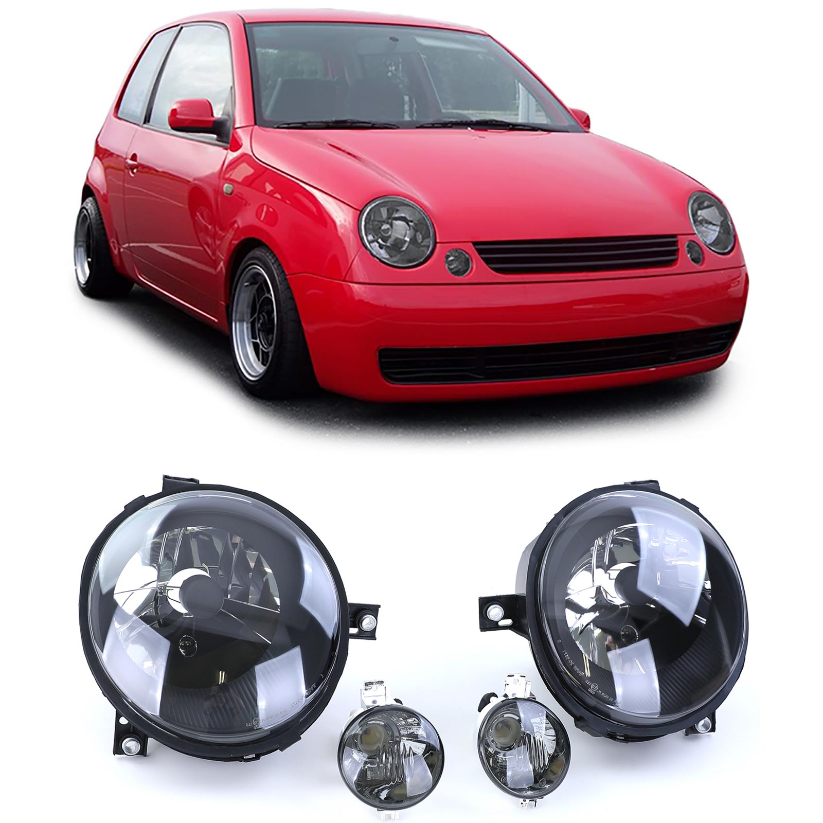 Scheinwerfer und Blinker für VW Lupo 98-05 schwarz Klarglas