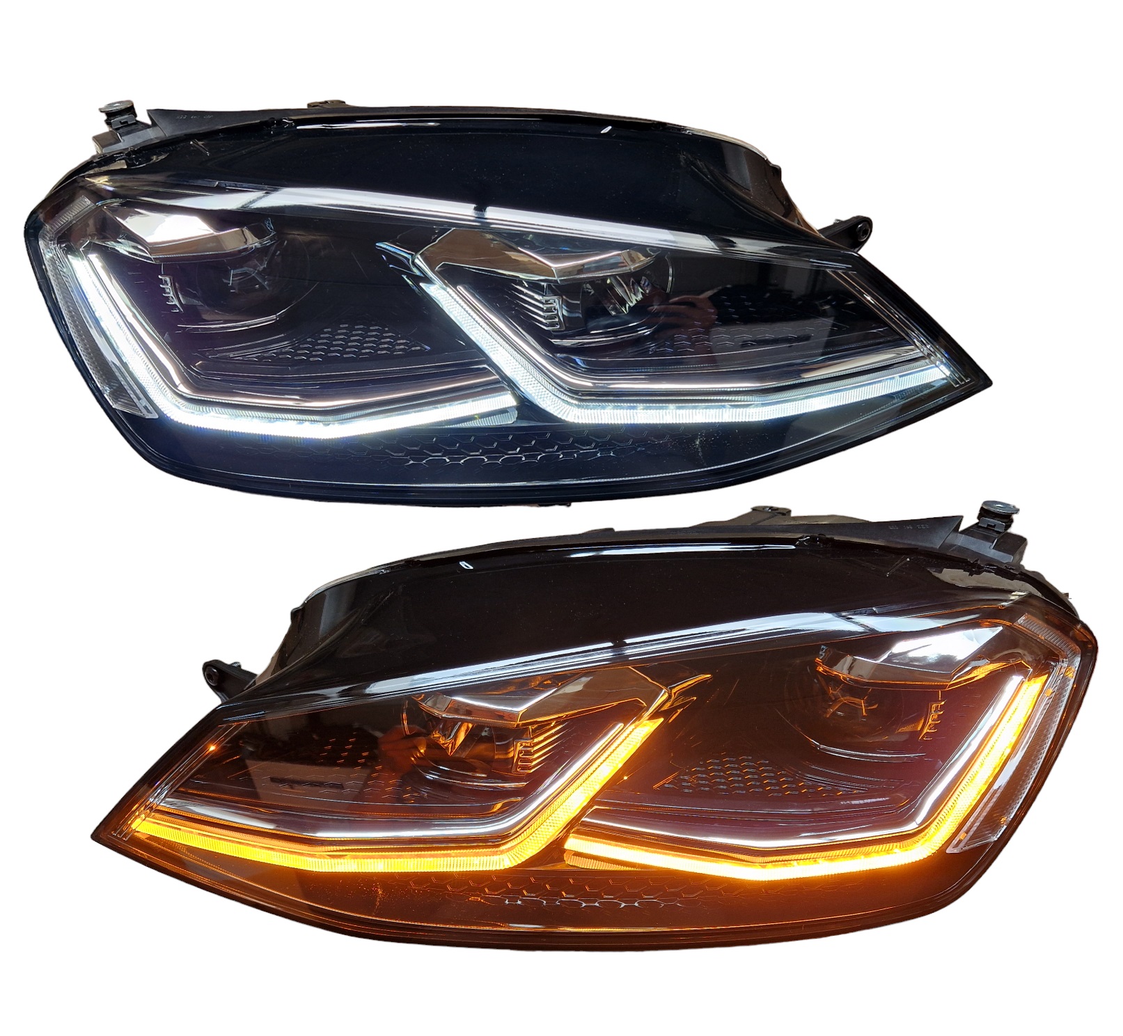Voll Led Scheinwerfer für VW Golf 7 12-17 schwarz mit dynamischem Led Blinker